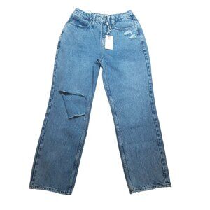 Good American 90s Duster Distressed Mom Jeans Size 6/28